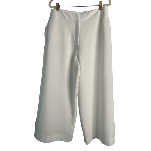 Rag & Bone Dress Pants Cropped Wide Leg High Rise Patch Pockets White Size 8 - Picture 1 of 10